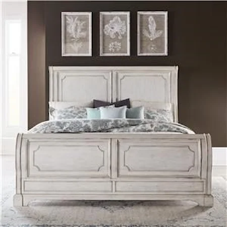 Porcelain White King Sleigh Bed